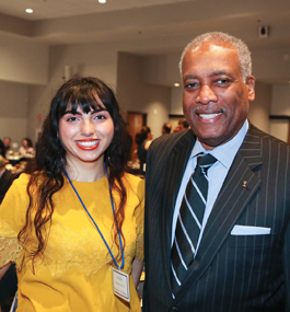 Scholarship student with Curtis Tearte, the trustee for whom her scholarship is named